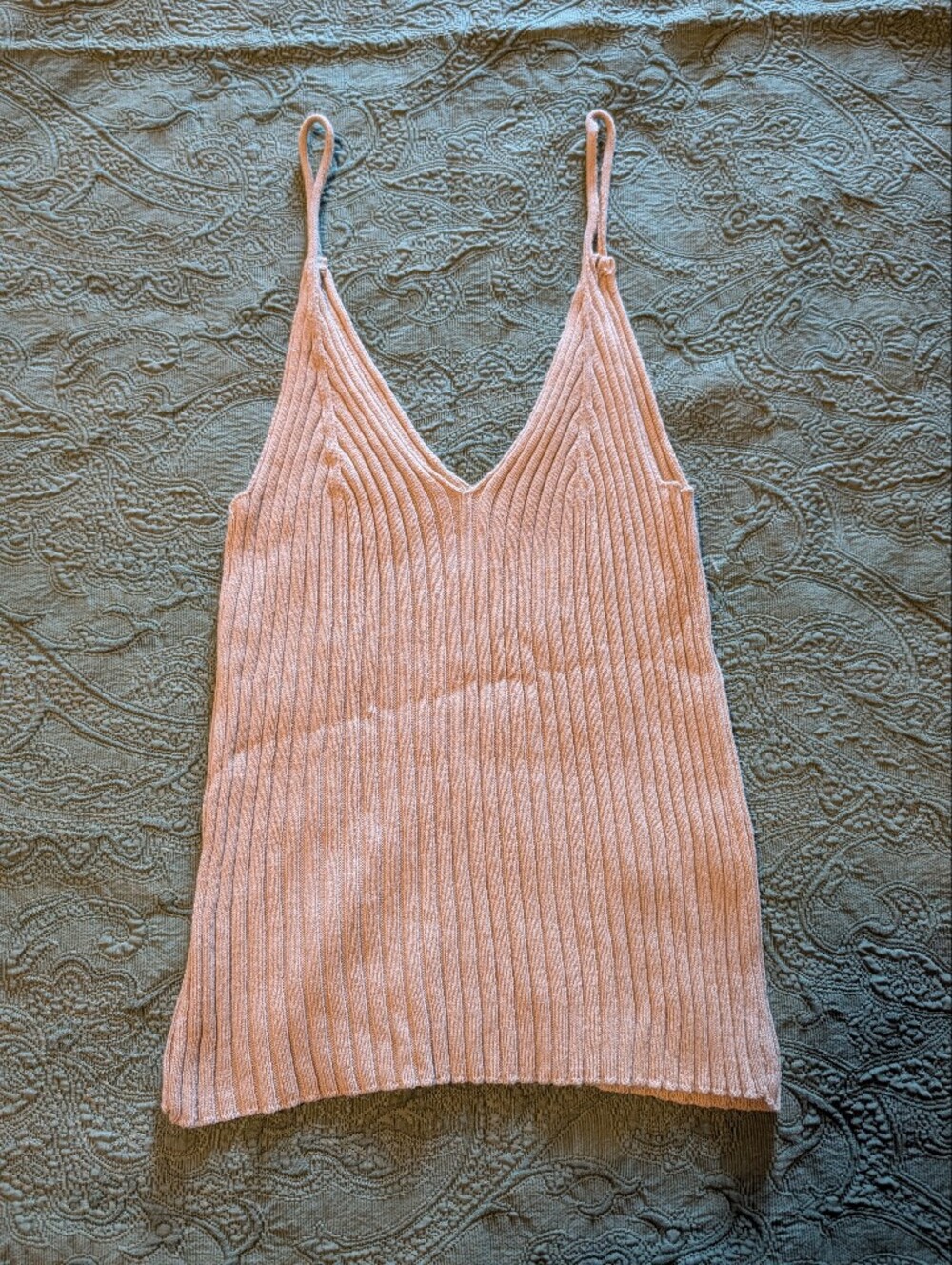 Nasty Gal Nude Ribbed V-Neck Knit Tank